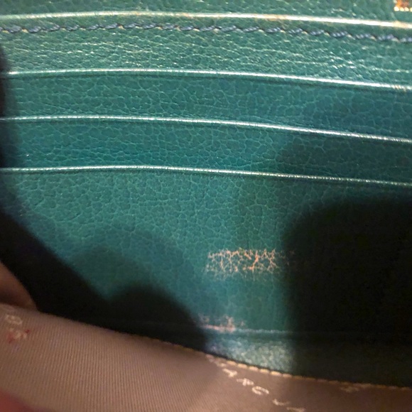 🌴🤩AUTHENTIC MARC JACOBS DESIGNER QUILTED LEATHER ZIP TOP GREEN WALLET😍 - Picture 12 of 16